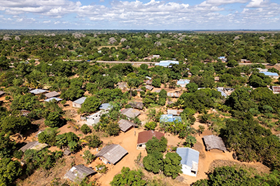 Aerial photo of Monapo, Nampula Provice 