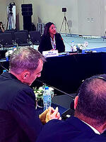 Amelia Santos-Paulino chairing a session at the WIF 2024, blog image. Image: Anna Toppari / UNU-WIDER