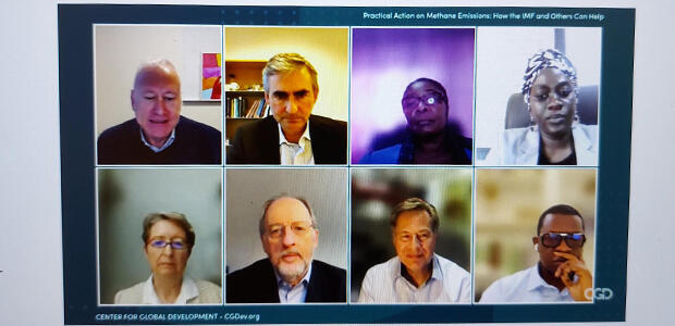 CGD webinar on methane, people on the screen